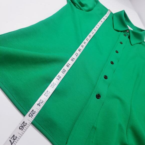 COS Green Shirt size Medium Open Cuff & Wide Leg Pants size Large Co-Ord Sets - Picture 8 of 16